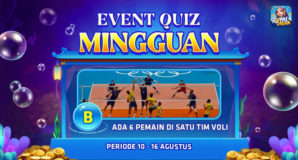 Pengumuman jawaban dan pemenang kuis trivia voli Royal Dream 10-16 Agustus 2026