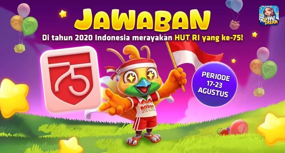 Pengumuman jawaban dan pemenang kuis HUT RI Royal Dream 17-23 Agustus 2026