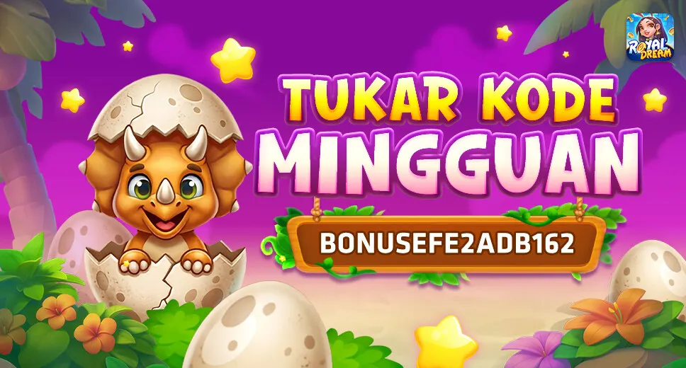 Pengumuman kode mingguan Royal Dream 24-30 Agustus 2026 bertema dinosaurus lucu