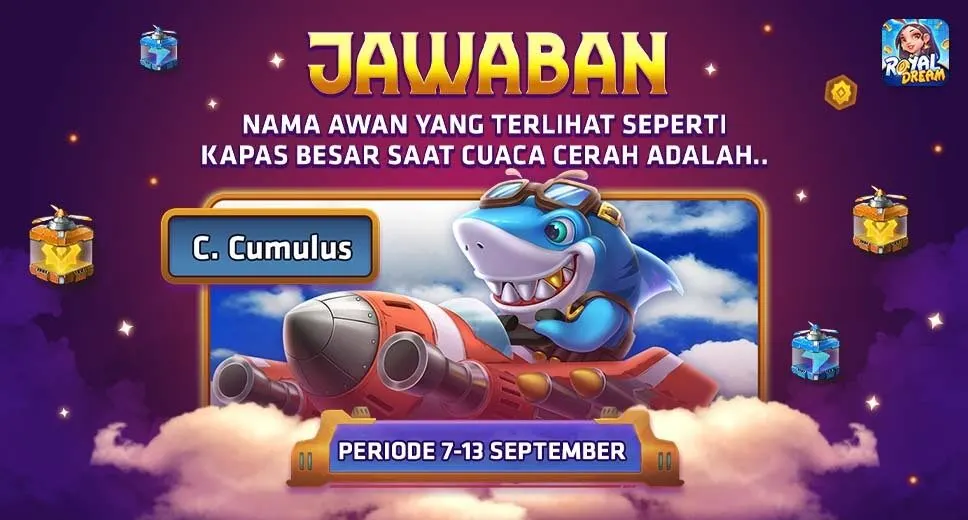 Pengumuman jawaban dan pemenang trivia awan Royal Dream 7-13 September 2026