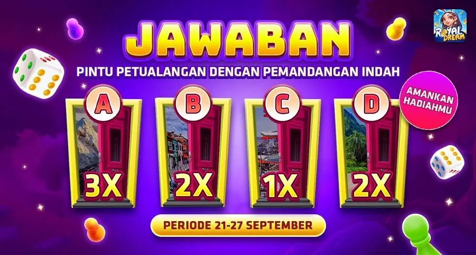 Pengumuman jawaban dan pemenang kuis Royal Dream 21–27 September 2026